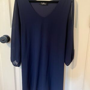 Lulu's Deep Blue Long Sleeve Dress